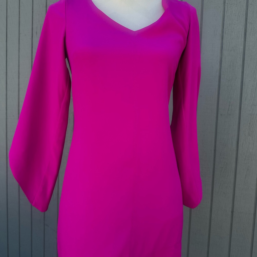 Laundry By Shelli Segal Pink Sheath Dress with Bell Sleeves - Picture 5 of 14